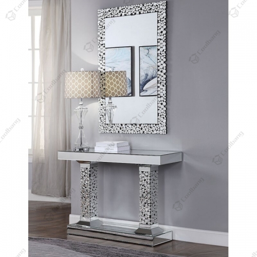 Crystal Console Table with Wall Mirror Set