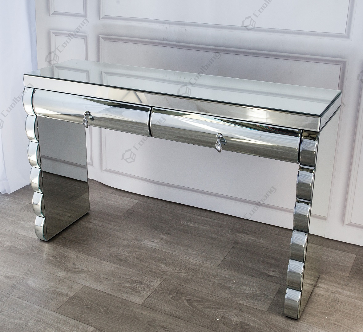 Curved Mirrored Console Table,Console Table