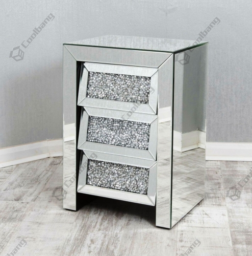 Luxury Style Crushed Diamond Bedside Table Nightstand
