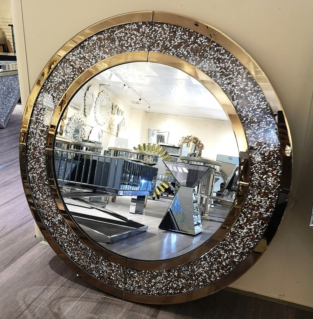 Factory Wholesale Modern Home Crushed Diamond Wall Mirror
