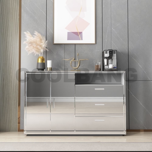Silver mirrored Chest of drawer furniture Sideboard Cabinet